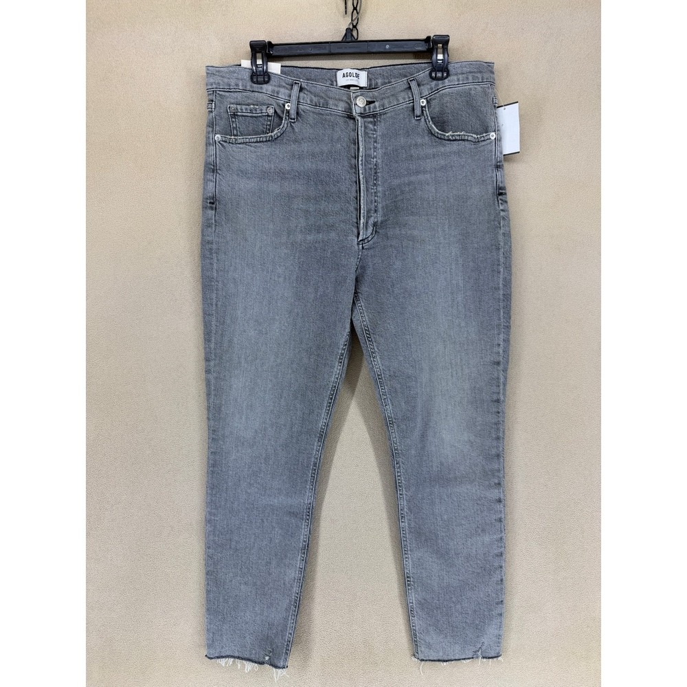 AGOLDE Nico High Rise Slim Jeans Womens 33 Grey A093-1138 Stretch Denim NWT